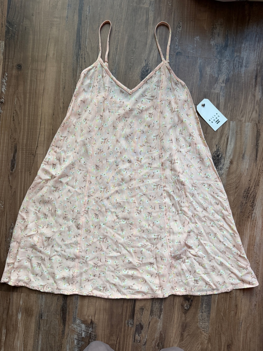 Billabong Peach Floral Slip - Spaghetti Strap Chemise